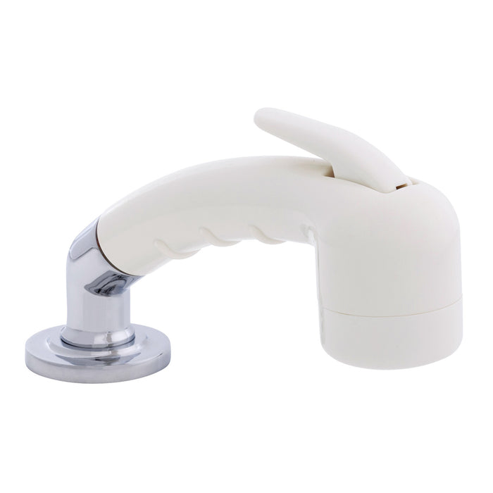 Ambassador Marine 134-0036-WH-R Deck-Mount Sprayer- Small Warm White Sprayer (No Hook) w/Elbow, 6' Stainless Steel Hose, Low Profile Holder