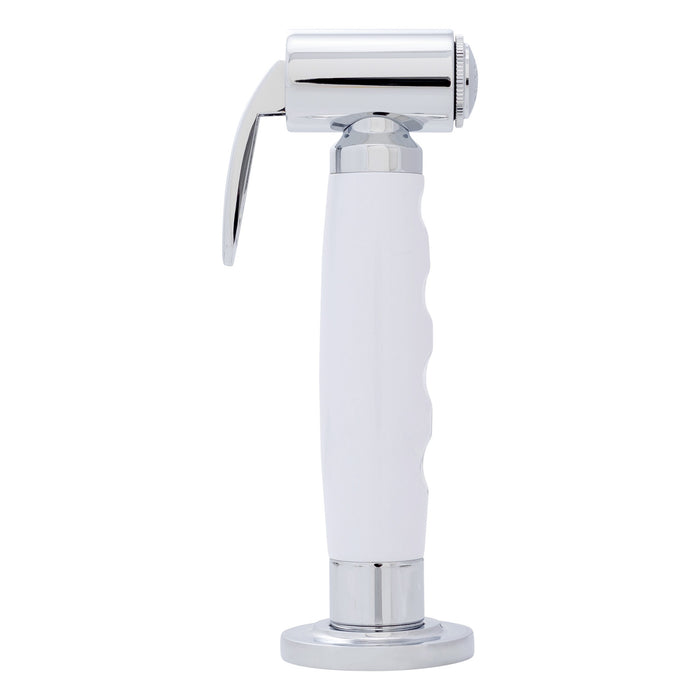 Ambassador Marine 134-0040-AW-R Deck-Mount Sprayer- Hammer-Head Arctic White Sprayer, 6' White Rubber Hose, Ultra-Low Profile Holder