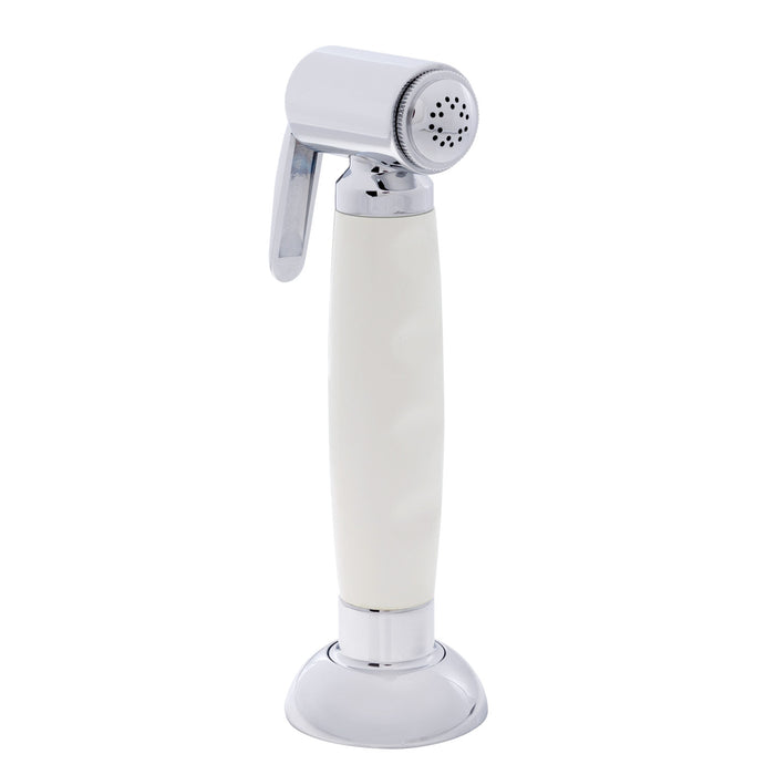Ambassador Marine 134-0040-WH-R Deck-Mount Sprayer- Hammer-Head Warm White Sprayer, 6' White Rubber Hose, Elite Holder