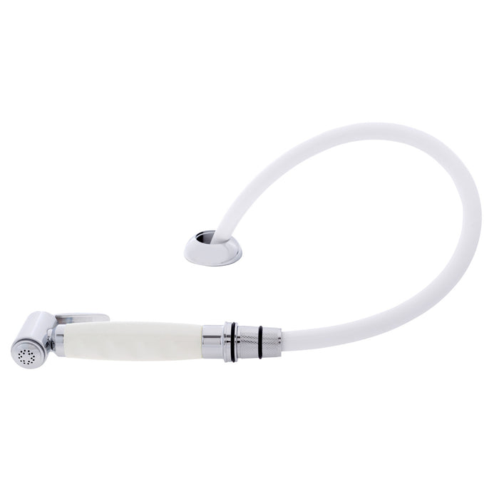 Ambassador Marine 134-0040-WH-R Deck-Mount Sprayer- Hammer-Head Warm White Sprayer, 6' White Rubber Hose, Elite Holder