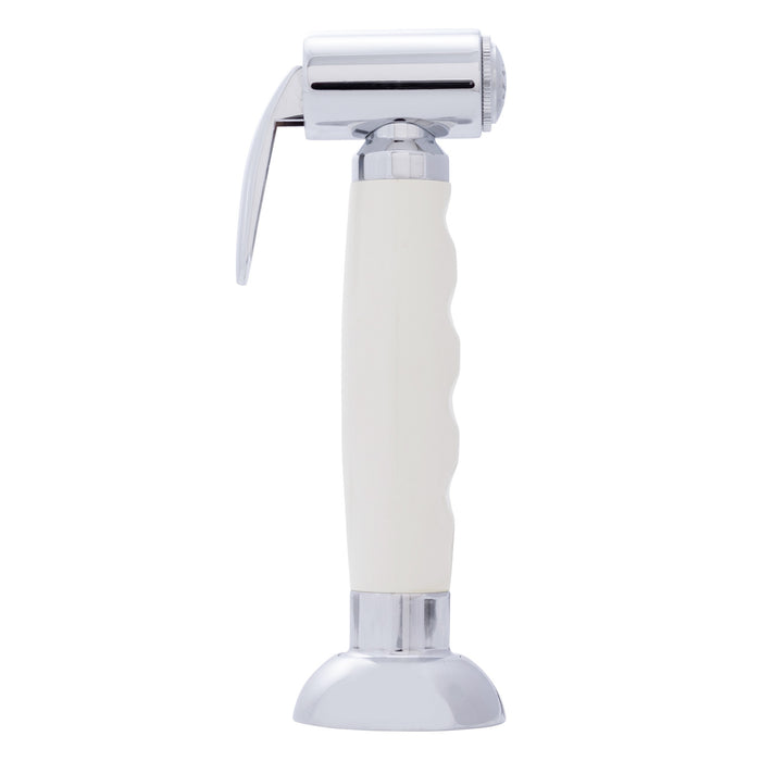 Ambassador Marine 134-0040-WH-R Deck-Mount Sprayer- Hammer-Head Warm White Sprayer, 6' White Rubber Hose, Elite Holder