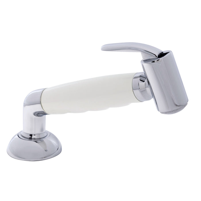Ambassador Marine 134-0041-WH-R Deck-Mount Sprayer- Hammer-Head Warm White Sprayer w/Elbow, 6' White Rubber Hose, Elite Holder