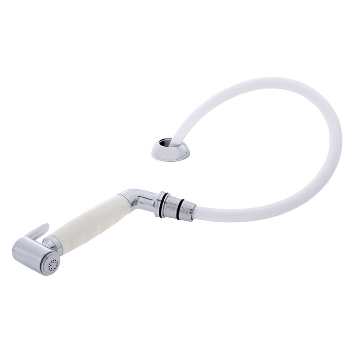 Ambassador Marine 134-0041-WH-R Deck-Mount Sprayer- Hammer-Head Warm White Sprayer w/Elbow, 6' White Rubber Hose, Elite Holder