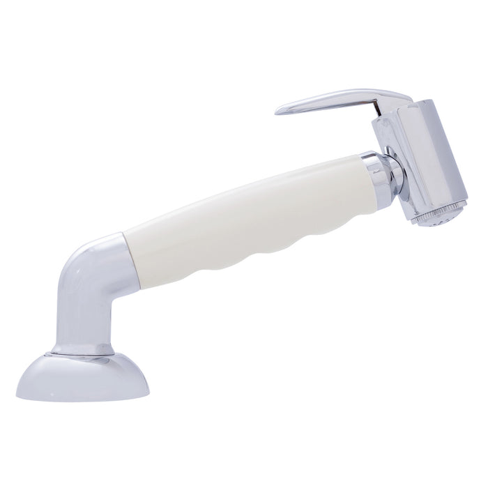 Ambassador Marine 134-0041-WH-R Deck-Mount Sprayer- Hammer-Head Warm White Sprayer w/Elbow, 6' White Rubber Hose, Elite Holder