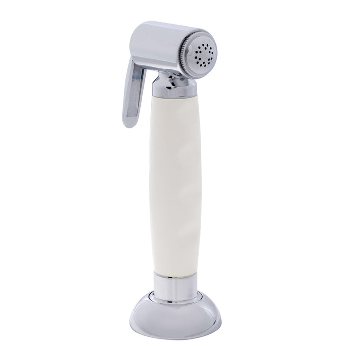 Ambassador Marine 134-0042-WH-R Deck-Mount Sprayer- Hammer-Head Warm White Sprayer, 10' White Rubber Hose, Elite Holder