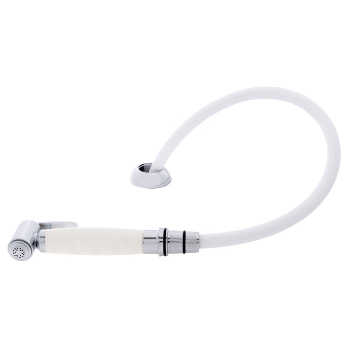 Ambassador Marine 134-0042-WH-R Deck-Mount Sprayer- Hammer-Head Warm White Sprayer, 10' White Rubber Hose, Elite Holder