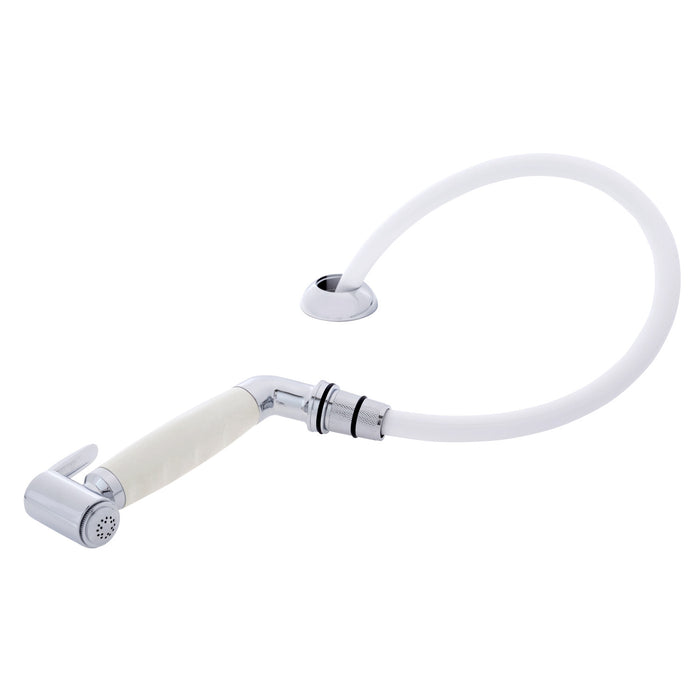 Ambassador Marine 134-0043-WH-R Deck-Mount Sprayer- Hammer-Head Warm White Sprayer w/Elbow, 10' White Rubber Hose, Elite Holder
