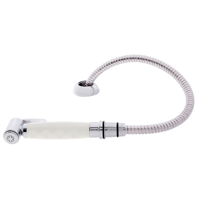 Ambassador Marine 134-0044-WH-R Deck-Mount Sprayer- Hammer-Head Warm White Sprayer, 6' Stainless Steel Hose, Elite Holder