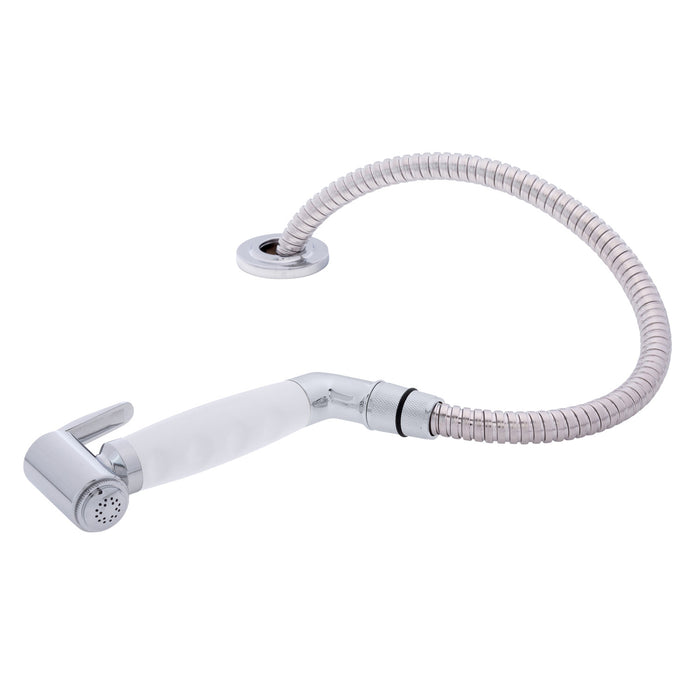 Ambassador Marine 134-0045-AW-R Deck-Mount Sprayer- Hammer-Head Arctic White Sprayer w/Elbow, 6' Stainless Steel Hose, Low Profile Holder