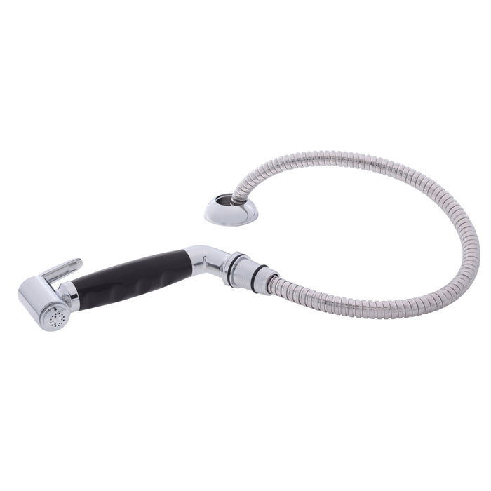 Ambassador Marine 134-0045-KP-R Deck-Mount Sprayer- Hammer-Head Black Sprayer w/Elbow, 6' Stainless Steel Hose, Elite Holder