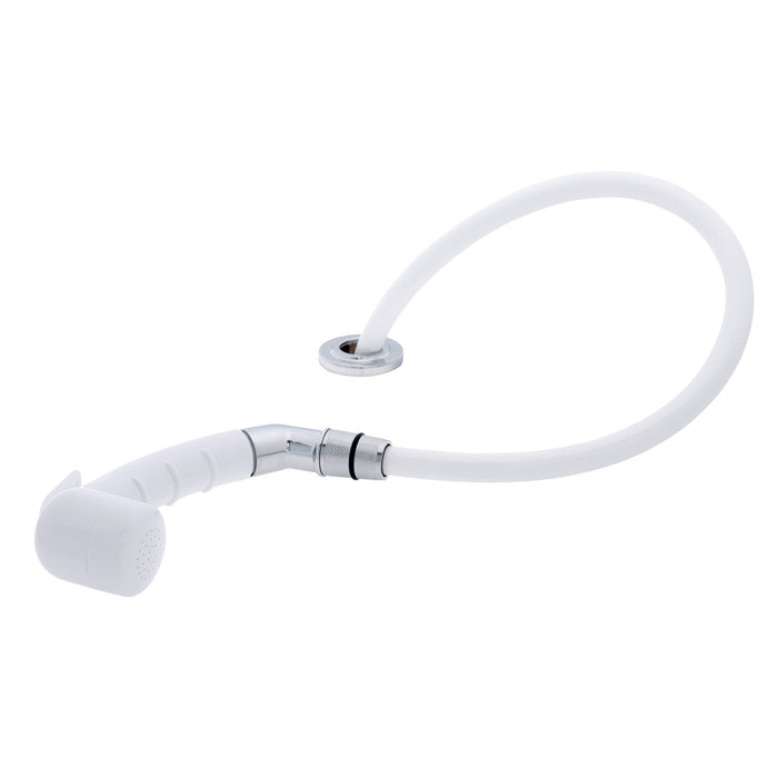 Ambassador Marine 134-0048-AW-R Deck-Mount Sprayer- Small Arctic White Sprayer (No Hook) w/Elbow, 10' White Rubber Hose, Low Profile Holder
