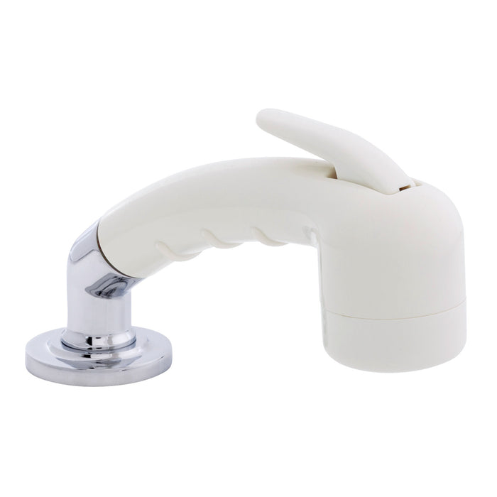 Ambassador Marine 134-0048-WH-R Deck-Mount Sprayer- Small Warm White Sprayer (No Hook) w/Elbow, 10' White Rubber Hose, Low Profile Holder
