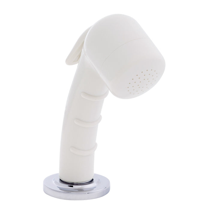Ambassador Marine 134-0049-WH-R Deck-Mount Sprayer- Small Warm White Sprayer (No Hook), 6' White Rubber Hose, Ultra-Low Profile Holder