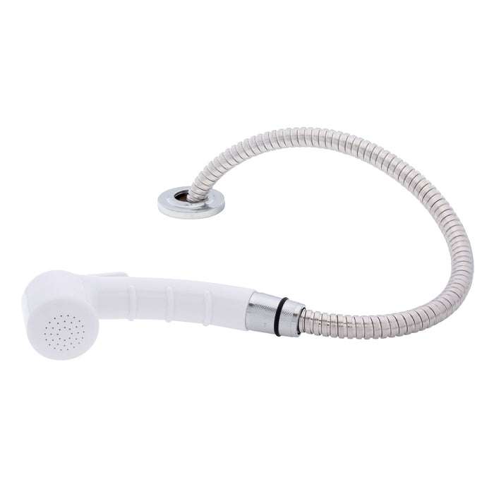 Ambassador Marine 134-0050-AW-R Deck-Mount Sprayer- Small Arctic White Sprayer (No Hook), 6' Stainless Steel Hose, Low Profile Holder