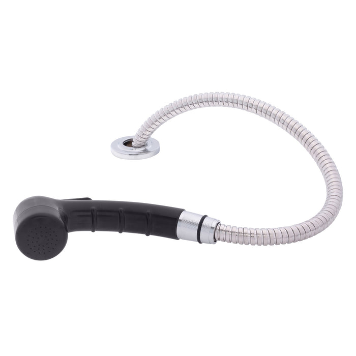 Ambassador Marine 134-0050-KP-R Deck-Mount Sprayer- Small Black Sprayer (No Hook), 6' Stainless Steel Hose, Low Profile Holder