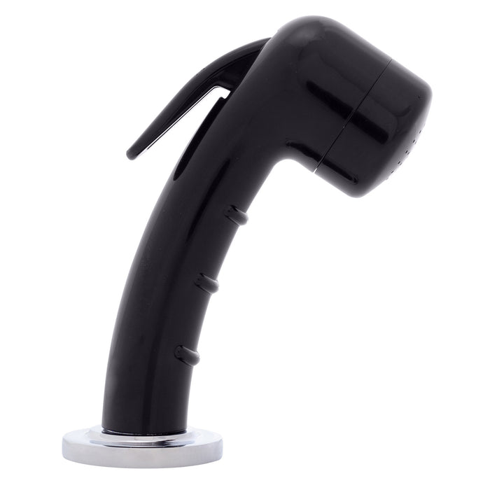 Ambassador Marine 134-0050-KP-R Deck-Mount Sprayer- Small Black Sprayer (No Hook), 6' Stainless Steel Hose, Low Profile Holder