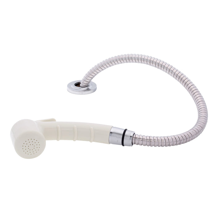 Ambassador Marine 134-0050-WH-R Deck-Mount Sprayer- Small Warm White Sprayer (No Hook), 6' Stainless Steel Hose, Low Profile Holder