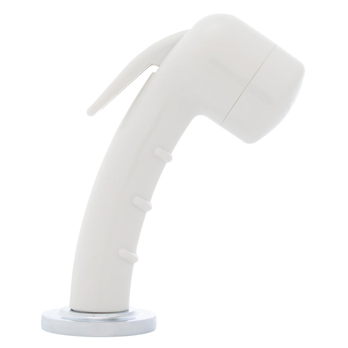 Ambassador Marine 134-0050-WH-R Deck-Mount Sprayer- Small Warm White Sprayer (No Hook), 6' Stainless Steel Hose, Low Profile Holder