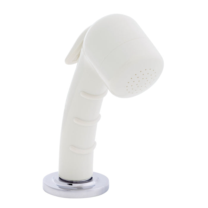 Ambassador Marine 134-0051-WH-R Deck-Mount Sprayer- Small Warm White Sprayer (No Hook), 10' White Rubber Hose, Low Profile Holder
