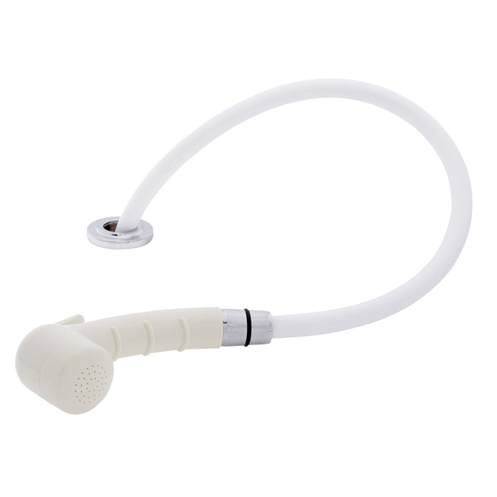 Ambassador Marine 134-0051-WH-R Deck-Mount Sprayer- Small Warm White Sprayer (No Hook), 10' White Rubber Hose, Low Profile Holder