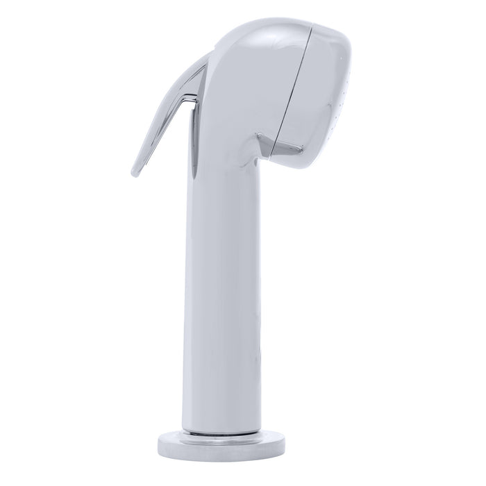 Ambassador Marine 134-0054-CW Deck-Mount Sprayer- Large Chrome Sprayer (No Hook), 6' White Rubber Hose, Ultra-Low Profile Holder