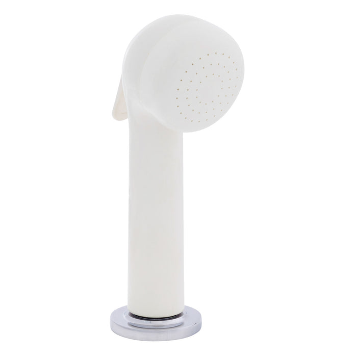 Ambassador Marine 134-0054-WH Deck-Mount Sprayer- Large Warm White Sprayer (No Hook), 6' White Rubber Hose, Ultra-Low Profile Holder