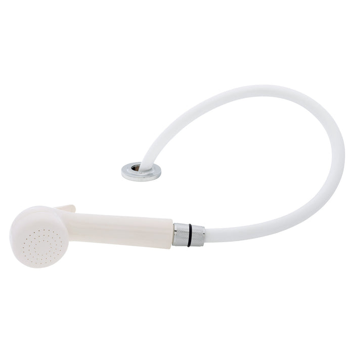Ambassador Marine 134-0054-WH Deck-Mount Sprayer- Large Warm White Sprayer (No Hook), 6' White Rubber Hose, Ultra-Low Profile Holder
