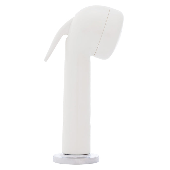 Ambassador Marine 134-0054-WH Deck-Mount Sprayer- Large Warm White Sprayer (No Hook), 6' White Rubber Hose, Ultra-Low Profile Holder