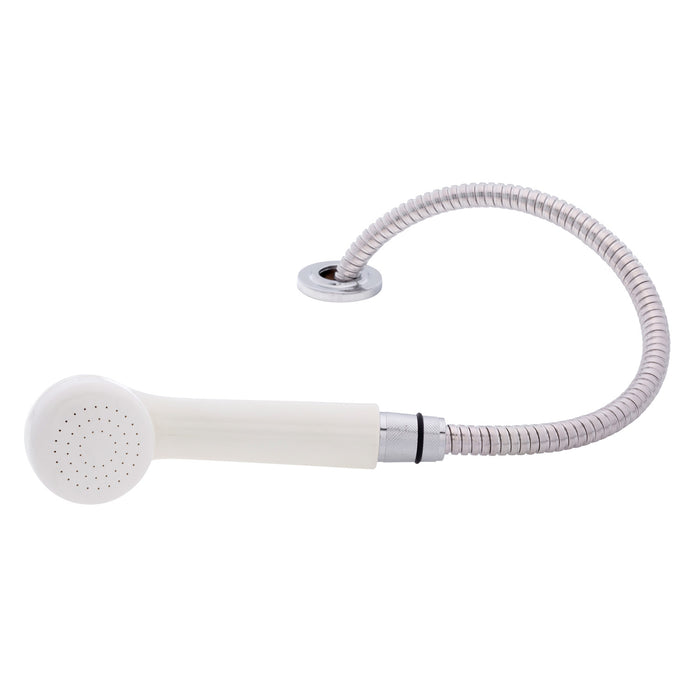 Ambassador Marine 134-0055-WH Deck-Mount Sprayer- Large Warm White Sprayer (No Hook), 6' Stainless Steel Hose, Low Profile Holder