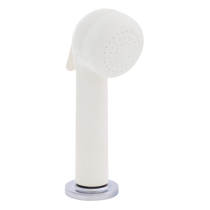 Ambassador Marine 134-0056-WH Deck-Mount Sprayer- Large Warm White Sprayer (No Hook), 10' White Rubber Hose, Low Profile Holder