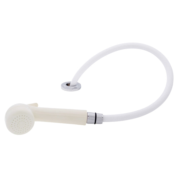 Ambassador Marine 134-0056-WH Deck-Mount Sprayer- Large Warm White Sprayer (No Hook), 10' White Rubber Hose, Low Profile Holder