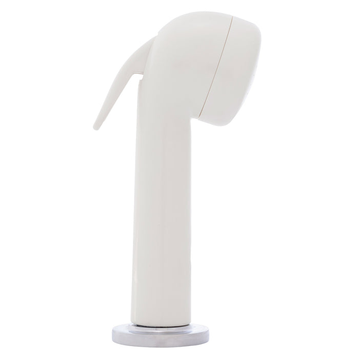 Ambassador Marine 134-0056-WH Deck-Mount Sprayer- Large Warm White Sprayer (No Hook), 10' White Rubber Hose, Low Profile Holder