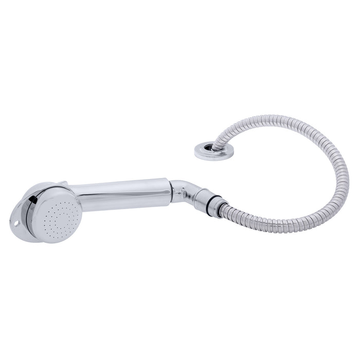 Ambassador Marine 134-0057-CP-R Deck-Mount Sprayer- Large Chrome Sprayer w/Elbow, 6' Stainless Steel Hose, Low Profile Holder