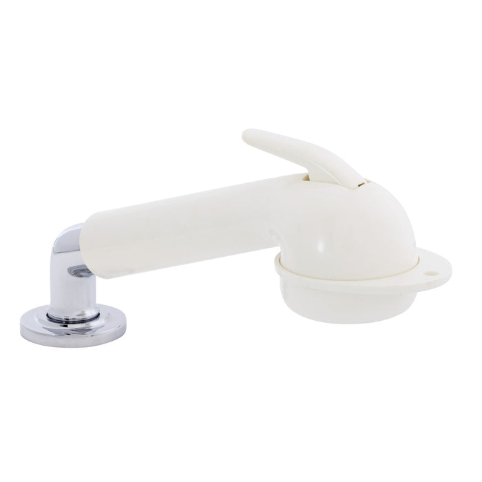 Ambassador Marine 134-0057-WH-R Deck-Mount Sprayer- Large Warm White Sprayer w/Elbow, 6' Stainless Steel Hose, Low Profile Holder