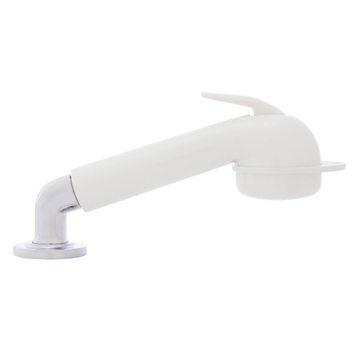 Ambassador Marine 134-0057-WH-R Deck-Mount Sprayer- Large Warm White Sprayer w/Elbow, 6' Stainless Steel Hose, Low Profile Holder