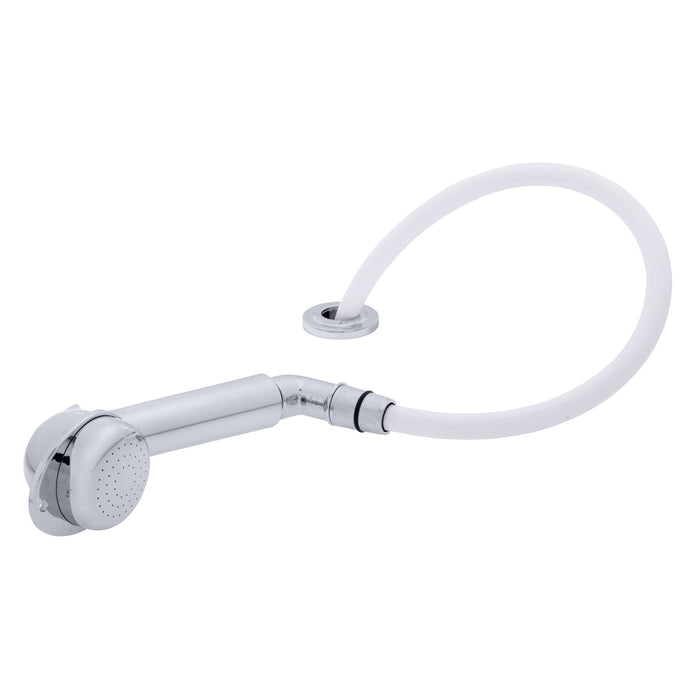 Ambassador Marine 134-0058-CW-R Deck-Mount Sprayer- Large Chrome Sprayer w/Elbow, 10' White Rubber Hose, Low Profile Holder