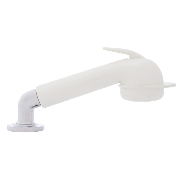 Ambassador Marine 134-0058-WH-R Deck-Mount Sprayer- Large Warm White Sprayer w/Elbow, 10' White Rubber Hose, Low Profile Holder