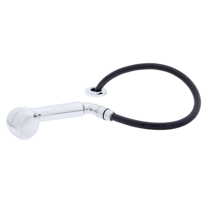 Ambassador Marine 134-0059-CP-R Deck-Mount Sprayer- Large Chrome Sprayer (No Hook), w/Elbow, 6' Black Rubber Hose, Ultra-Low Profile Holder