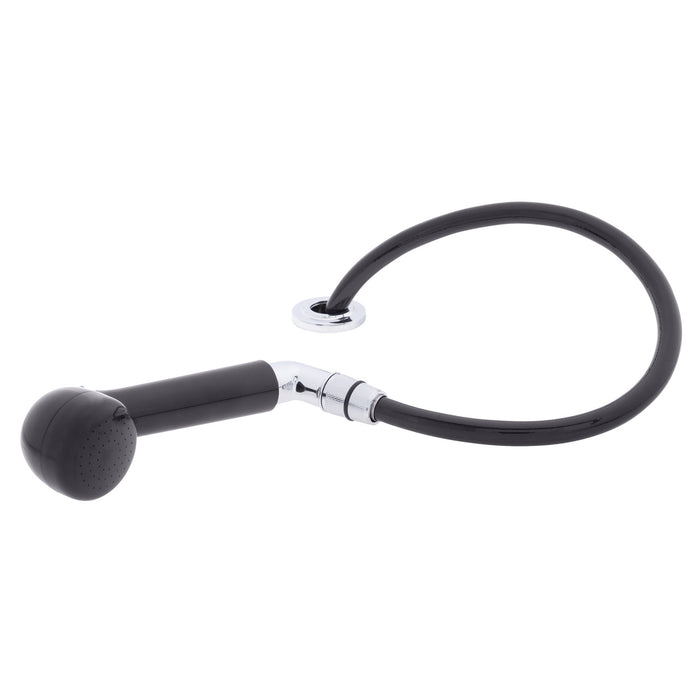 Ambassador Marine 134-0059-KP-R Deck-Mount Sprayer- Large Black Sprayer (No Hook), w/Elbow, 6' Black Rubber Hose, Ultra-Low Profile Holder