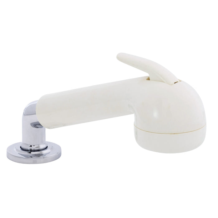 Ambassador Marine 134-0059-WH-R Deck-Mount Sprayer- Large Warm White Sprayer (No Hook), w/Elbow, 6' White Rubber Hose, Ultra-Low Profile Holder