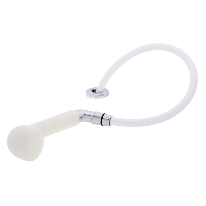 Ambassador Marine 134-0059-WH-R Deck-Mount Sprayer- Large Warm White Sprayer (No Hook), w/Elbow, 6' White Rubber Hose, Ultra-Low Profile Holder