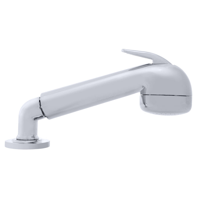 Ambassador Marine 134-0060-CP-R Deck-Mount Sprayer- Large Chrome Sprayer (No Hook), w/Elbow, 6' Stainless Steel Hose, Low Profile Holder