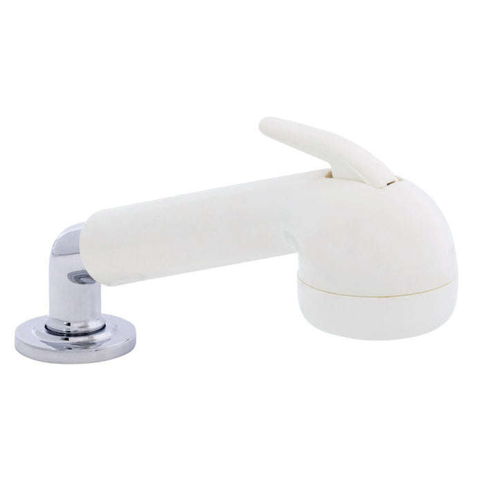 Ambassador Marine 134-0060-WH-R Deck-Mount Sprayer- Large Warm White Sprayer (No Hook), w/Elbow, 6' Stainless Steel Hose, Low Profile Holder