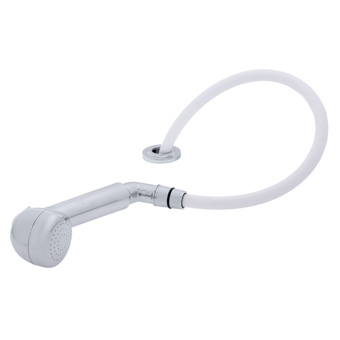Ambassador Marine 134-0061-CW-R Deck-Mount Sprayer- Large Chrome Sprayer (No Hook), w/Elbow, 10' White Rubber Hose, Low Profile Holder