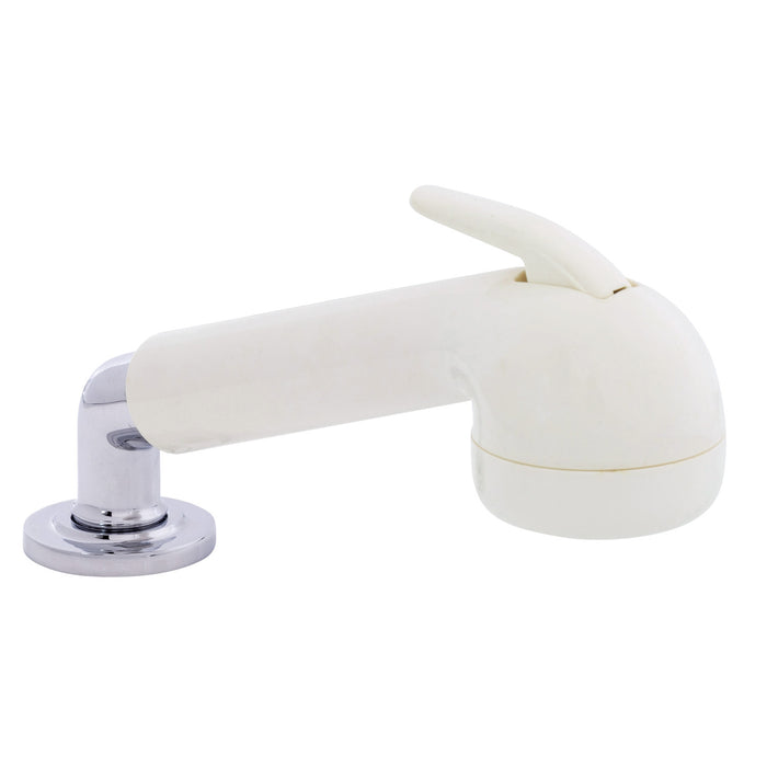 Ambassador Marine 134-0061-WH-R Deck-Mount Sprayer- Large Warm White Sprayer (No Hook), w/Elbow, 10' White Rubber Hose, Low Profile Holder