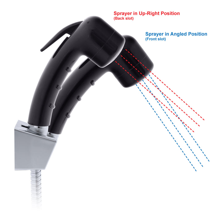 Ambassador Marine 134-0207-CK Trinidad- 2H External Shower Mixer (Small Black Sprayer, 6' Stainless Steel Hose) (Chrome/Black)