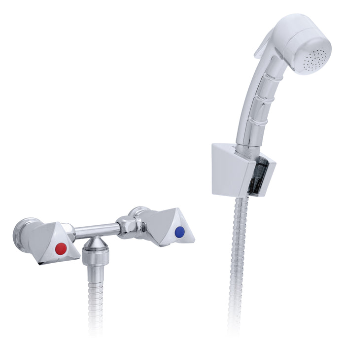 Ambassador Marine 134-0207-CP Trinidad- 2H External Shower Mixer (Small Chrome Sprayer, 6' Stainless Steel Hose) (Chrome)