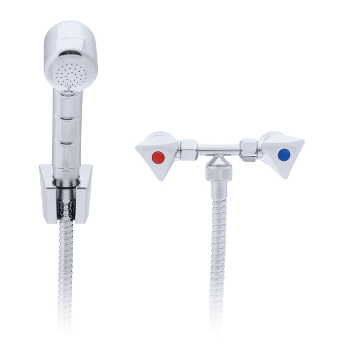 Ambassador Marine 134-0207-CP Trinidad- 2H External Shower Mixer (Small Chrome Sprayer, 6' Stainless Steel Hose) (Chrome)