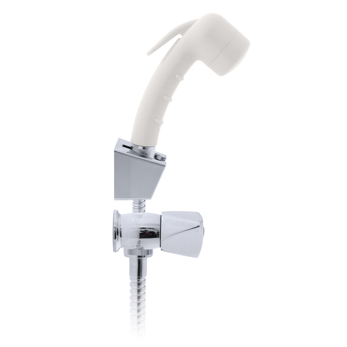 Mezclador de ducha externo Ambassador Marine 134-0207-CW Trinidad- 2H (rociador pequeño blanco cálido, manguera de acero inoxidable de 1,8 m) (cromo/blanco cálido)