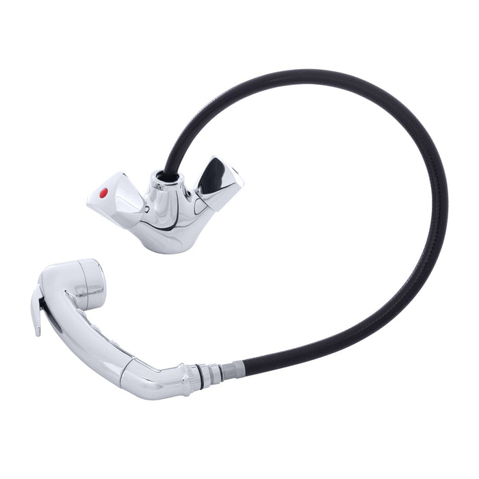 Ambassador Marine 134-0213-CP Trinidad- Head/Shower Combo Faucet (Small Chrome Sprayer (No Hook), 6' Black Rubber Hose) (Chrome)